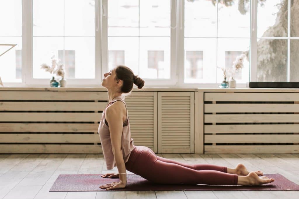 woman doing yoga