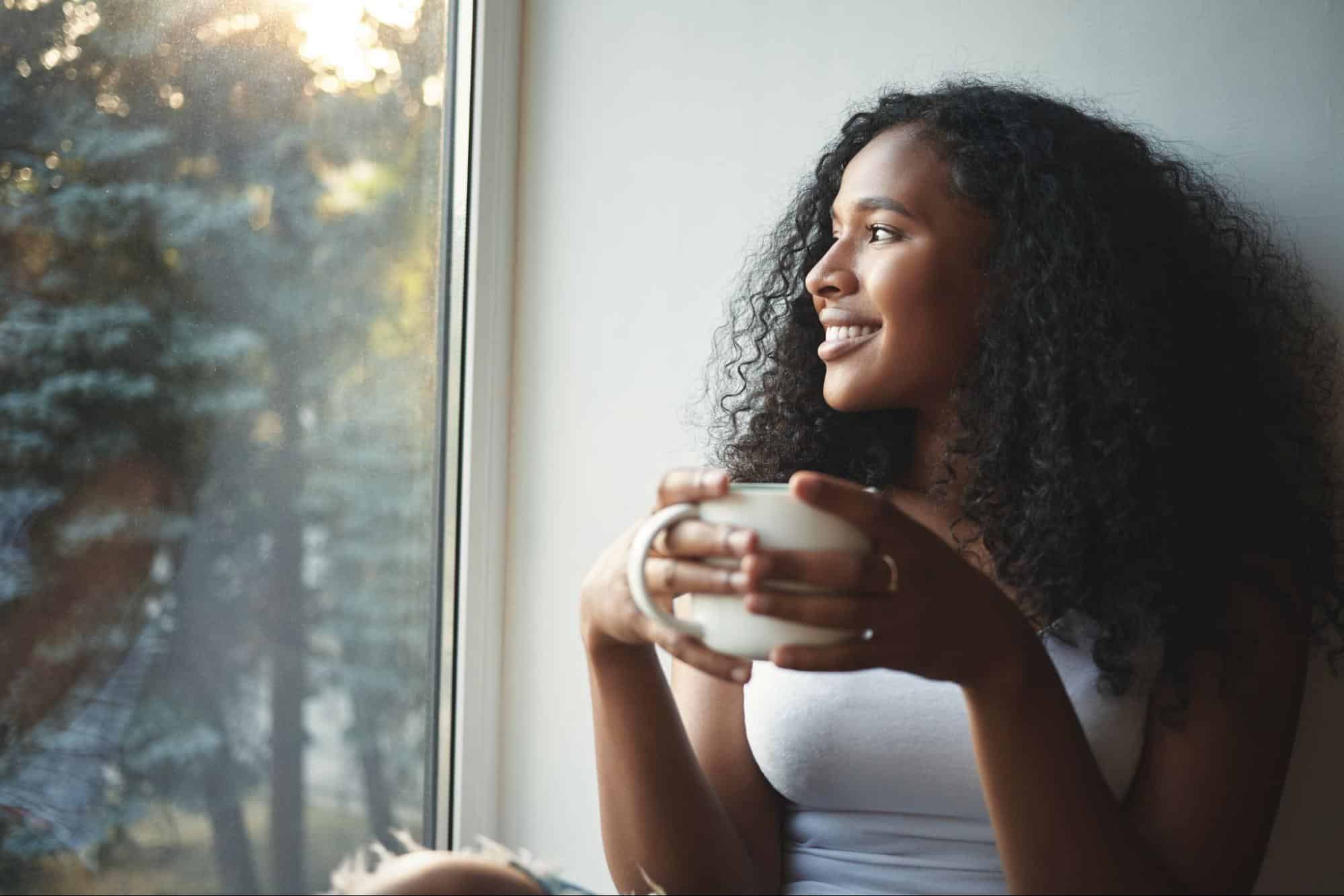 woman with cup